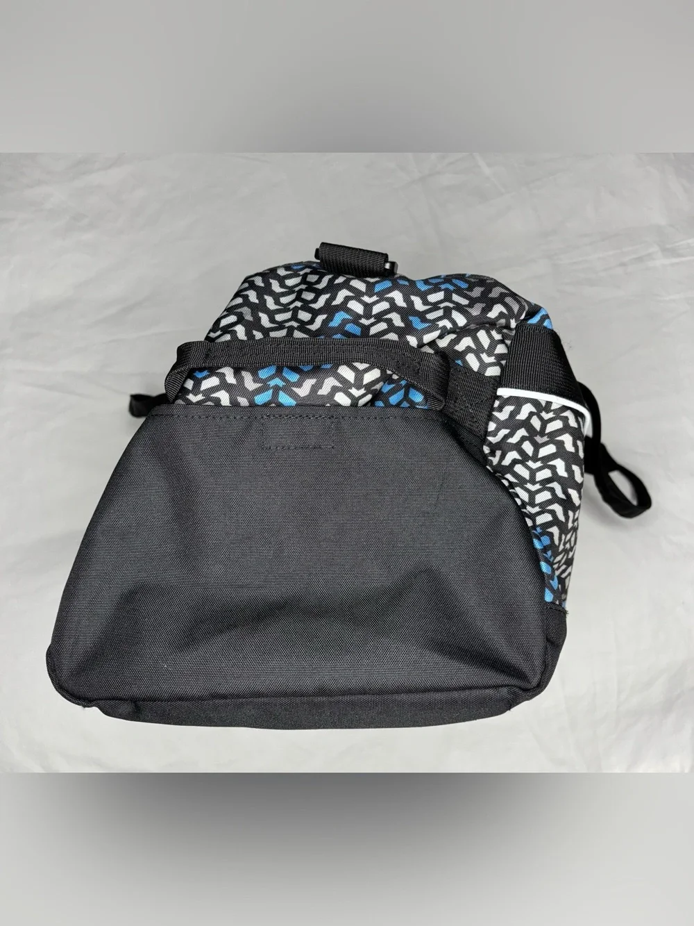 LL Bean Adventure Duffle Bag Small Geometric Blue Carry On Tote Gym EUC Retired